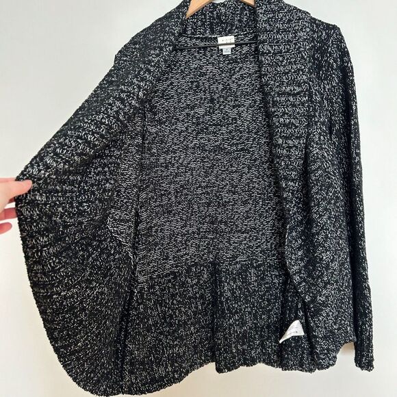 A New Day Marled Black Rounded Shawl Cardigan - Picture 2 of 7